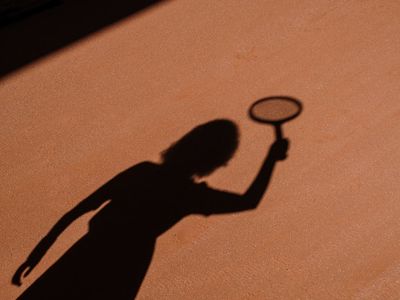 Dynamic shadow of a person exercising